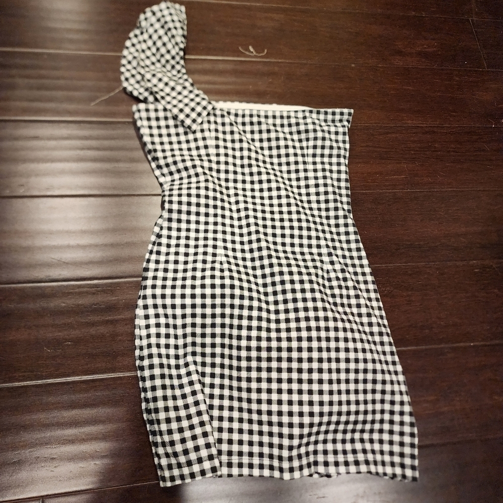 Haute Rogue Gingham Ruffled Fitted Minidress Size S - Picture 9 of 13